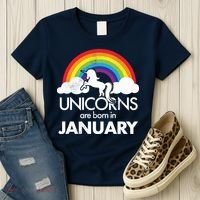 Unicorns Are Born In January Women's T-Shirt thumb 3