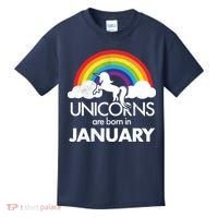 Unicorns Are Born In January Kids T-Shirt thumb 0