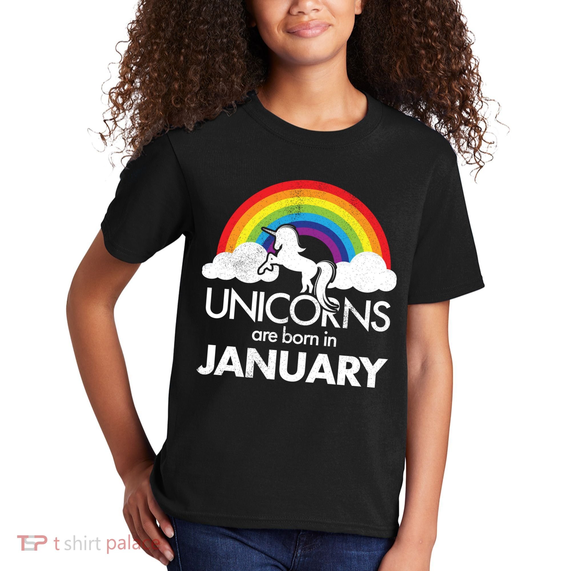 Unicorns Are Born In January Kids T-Shirt