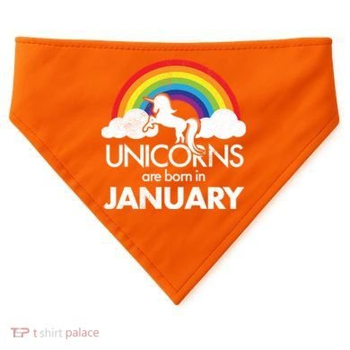 Unicorns Are Born in January USA-Made Doggie Bandana