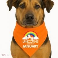 Unicorns Are Born in January USA-Made Doggie Bandana thumb 1