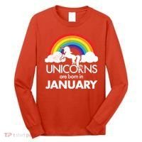 Unicorns Are Born in January Long Sleeve Shirt thumb 0