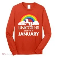 Unicorns Are Born in January Long Sleeve Shirt thumb 0
