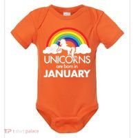 Unicorns Are Born in January Baby Bodysuit thumb 0