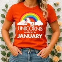 Unicorns Are Born in January Women's T-Shirt thumb 2