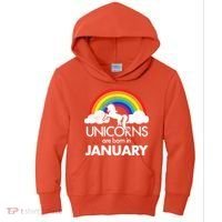 Unicorns Are Born in January Kids Hoodie thumb 0