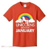 Unicorns Are Born in January Kids T-Shirt thumb 0