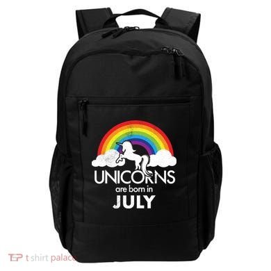 Unicorns Are Born In July Rainbow Retro Backpack