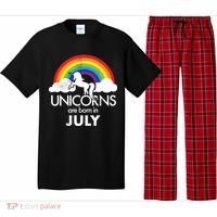 Unicorns Are Born In July Rainbow Retro Pajama Set thumb 0