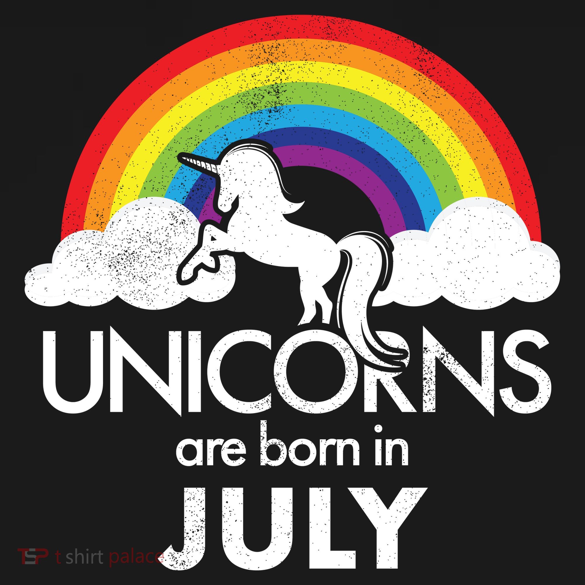 Unicorns Are Born In July Rainbow Retro Women's Hoodie