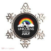 Unicorns Are Born In July Rainbow Retro Ornament thumb 0