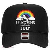 Unicorns Are Born In July Rainbow Retro Hat thumb 0