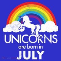 Unicorns Are Born In July Rainbow Retro Long Sleeve Shirt thumb 2