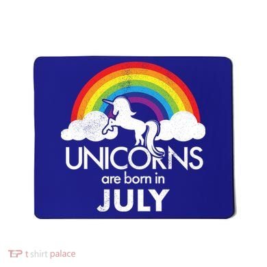 Unicorns Are Born In July Rainbow Retro Mousepad
