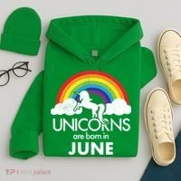 Unicorns Are Born in June Hoodie thumb 4