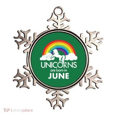 Unicorns Are Born in June Ornament