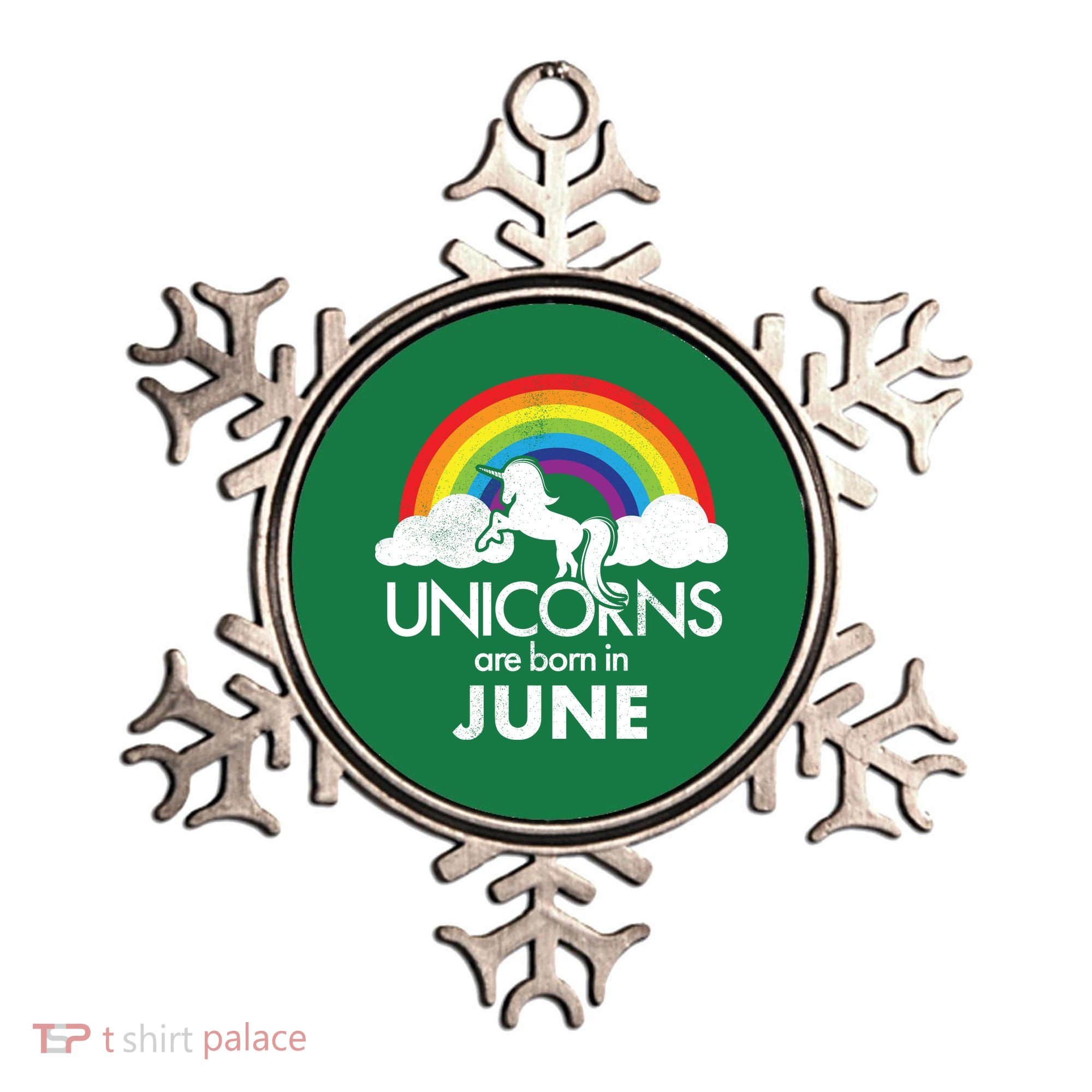 Unicorns Are Born in June Ornament