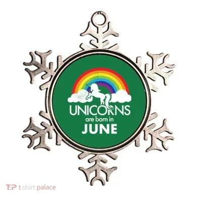Unicorns Are Born in June Ornament