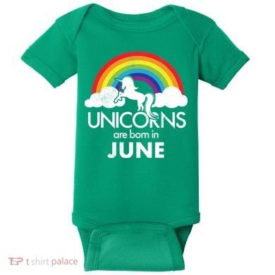 Unicorns Are Born in June Baby Bodysuit