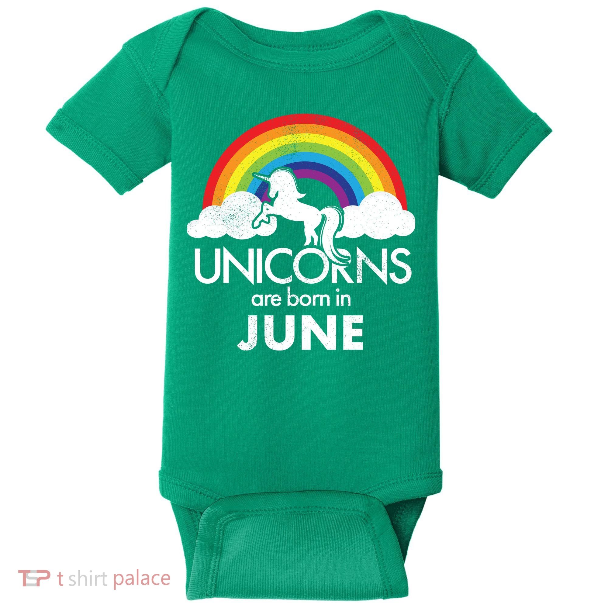 Unicorns Are Born in June Baby Bodysuit