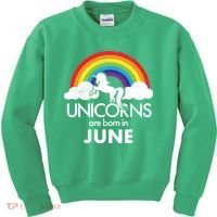 Unicorns Are Born in June Kids Sweatshirt thumb 0