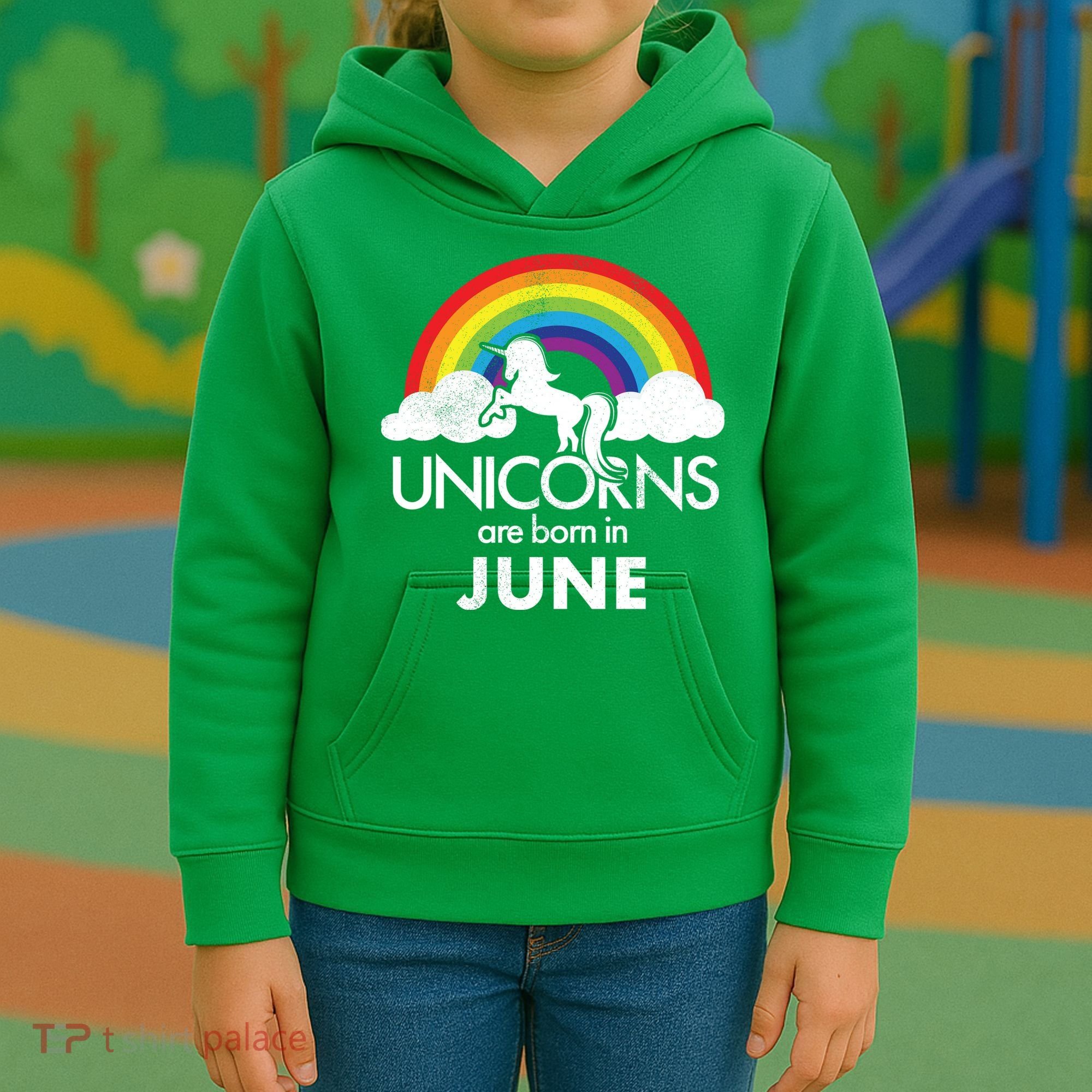Unicorns Are Born in June Kids Hoodie