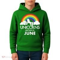 Unicorns Are Born in June Kids Hoodie thumb 4