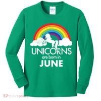 Unicorns Are Born in June Kids Long Sleeve Shirt thumb 0