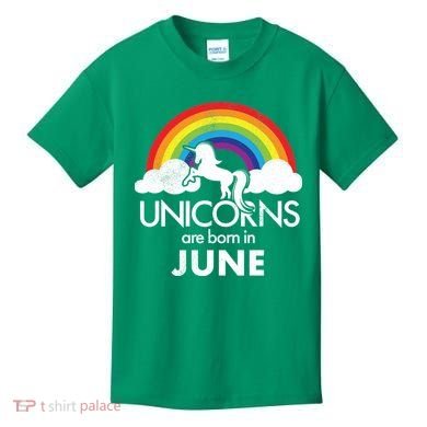 Unicorns Are Born in June Kids T-Shirt