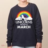 Unicorns Are Born in March Women's Sweatshirt thumb 0