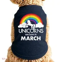 Unicorns Are Born in March Doggie Tank thumb 0