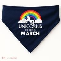 Unicorns Are Born in March USA-Made Doggie Bandana thumb 0