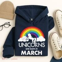 Unicorns Are Born in March Hoodie thumb 4