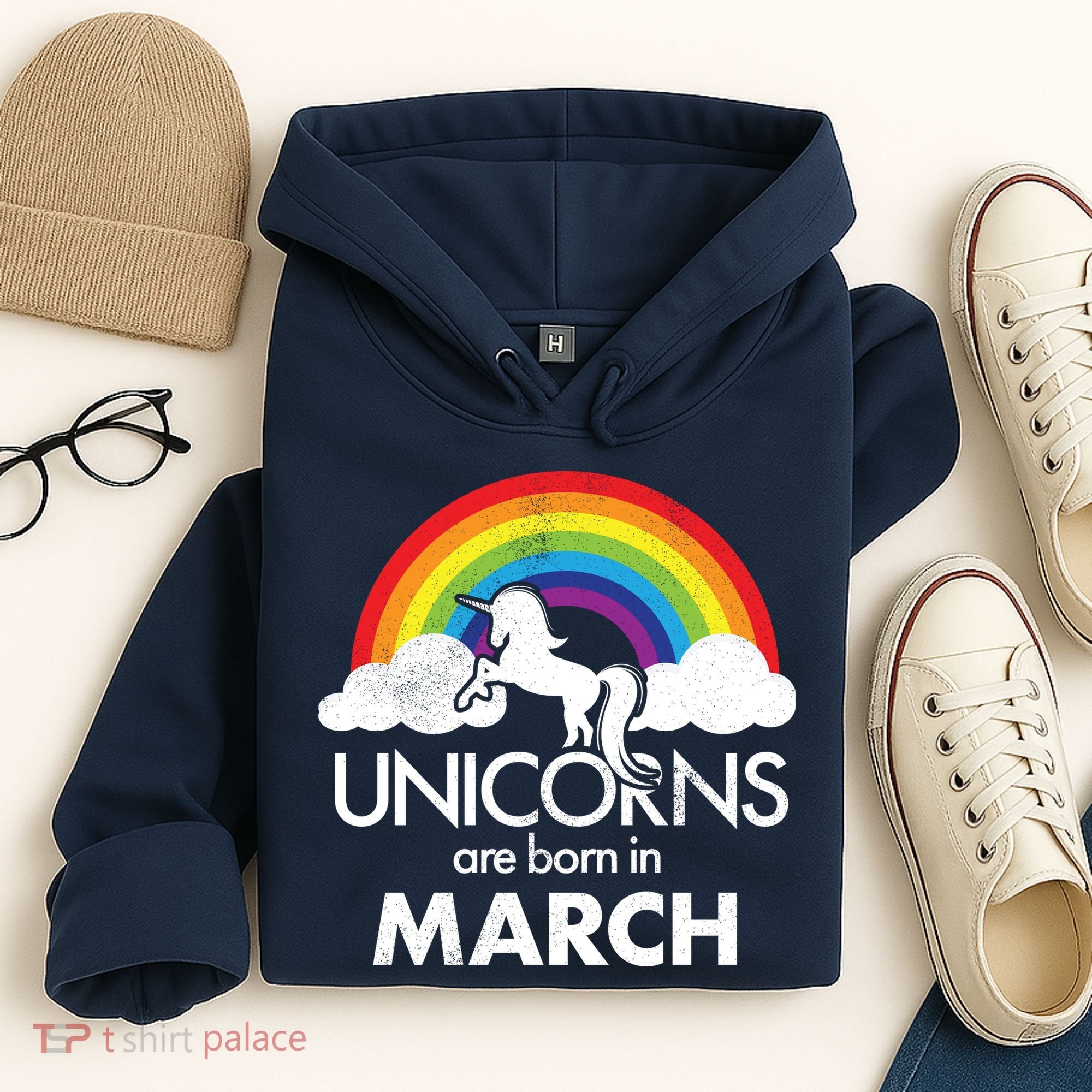 Unicorns Are Born in March Hoodie
