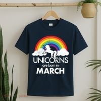 Unicorns Are Born in March T-Shirt thumb 2