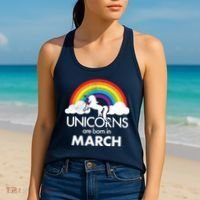 Unicorns Are Born in March Women's Tank Top thumb 2