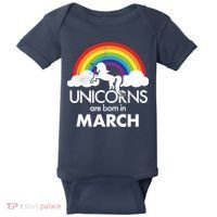 Unicorns Are Born in March Baby Bodysuit thumb 0
