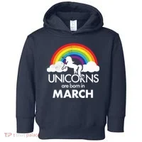 Unicorns Are Born in March Toddler Hoodie thumb 0