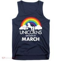 Unicorns Are Born in March Tank Top thumb 0