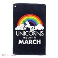 Unicorns Are Born in March Golf Towel thumb 0