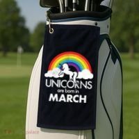 Unicorns Are Born in March Golf Towel thumb 2