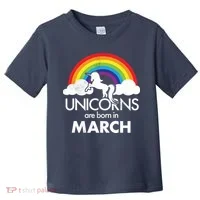 Unicorns Are Born in March Toddler T-Shirt thumb 0