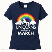 Unicorns Are Born in March Women's T-Shirt thumb 0