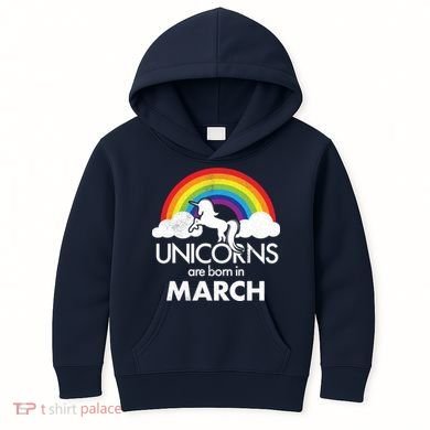 Unicorns Are Born in March Kids Hoodie