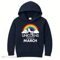 Unicorns Are Born in March Kids Hoodie thumb 0