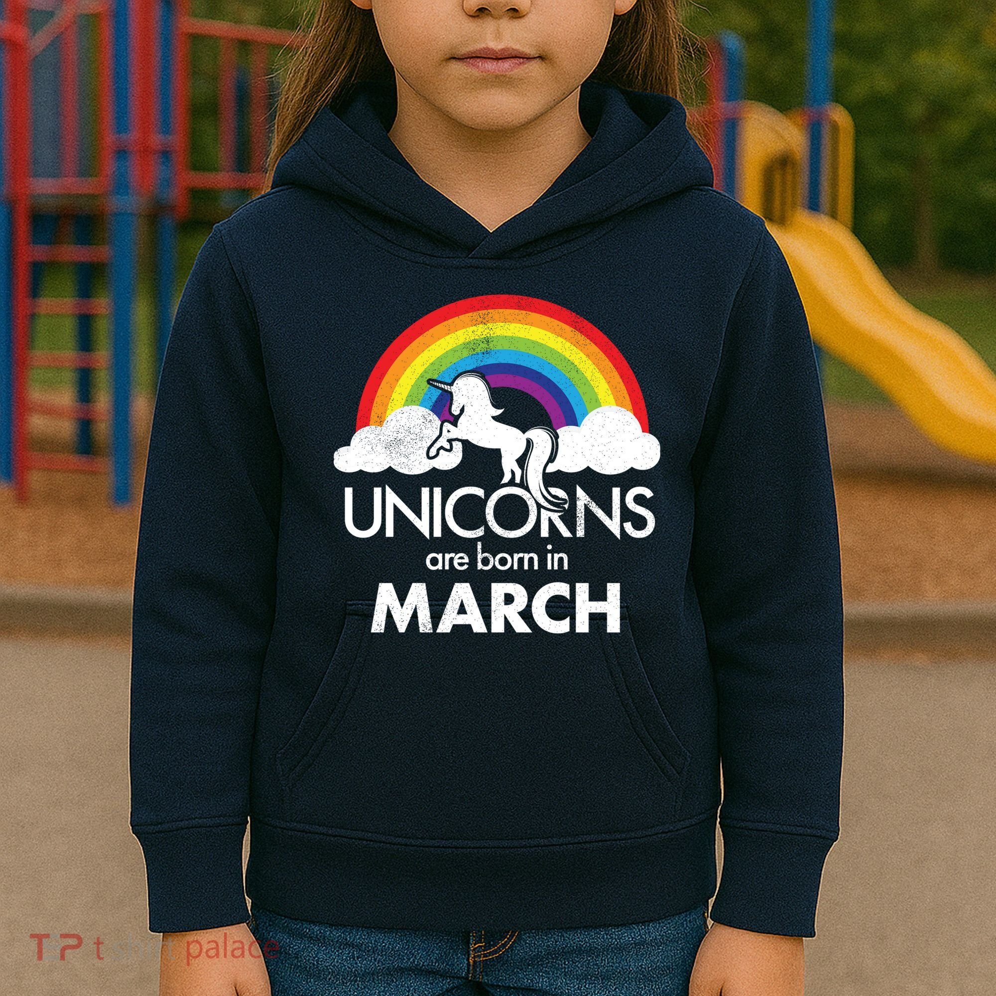 Unicorns Are Born in March Kids Hoodie