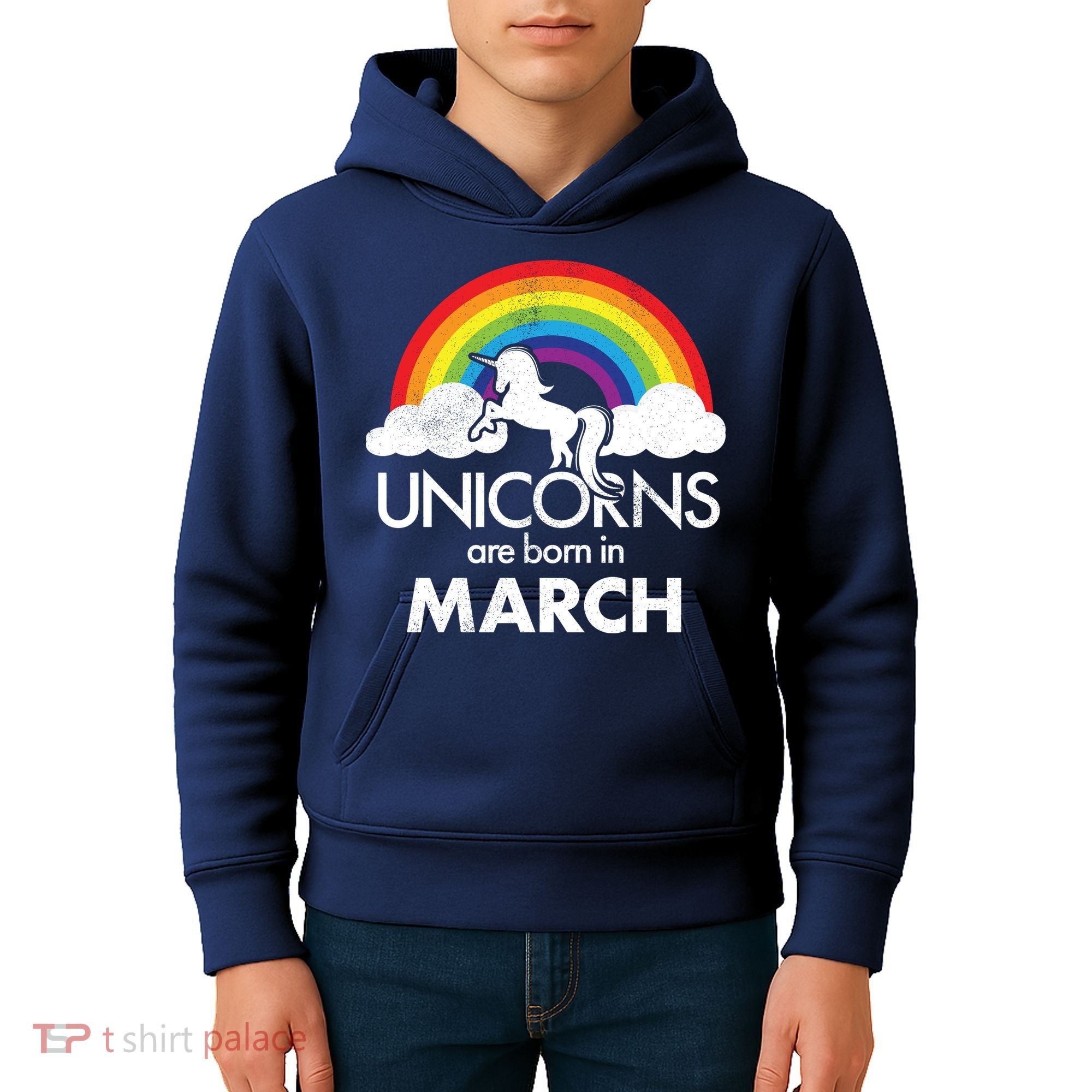 Unicorns Are Born in March Kids Hoodie