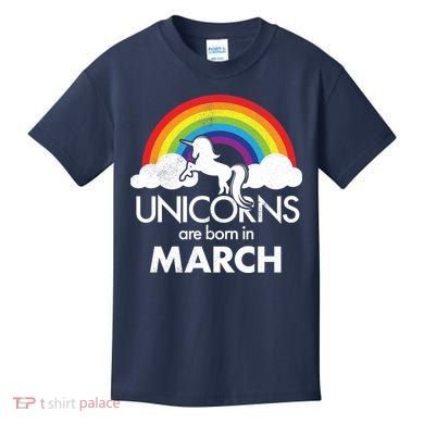Unicorns Are Born in March Kids T-Shirt
