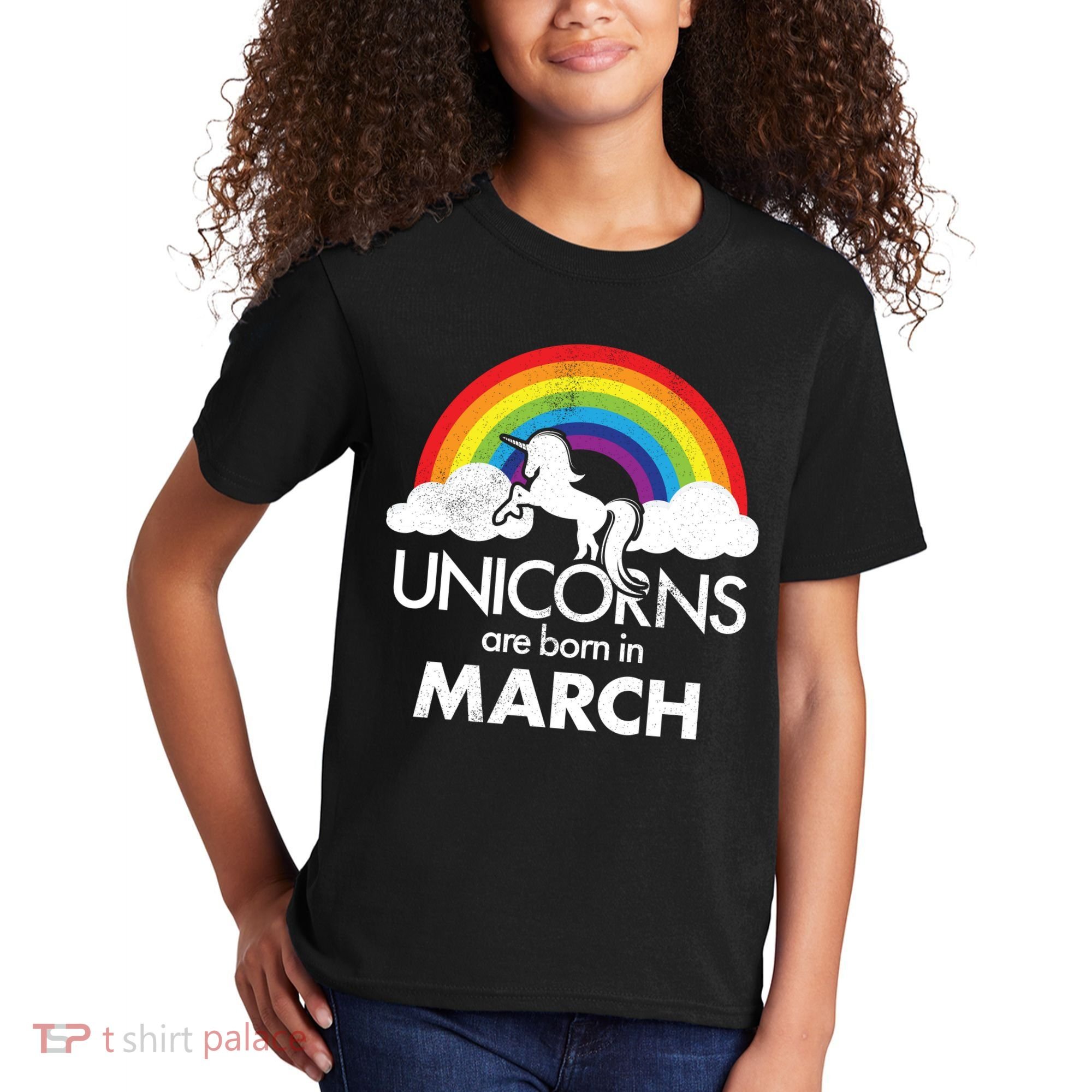 Unicorns Are Born in March Kids T-Shirt