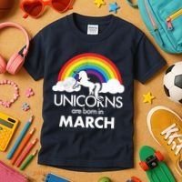 Unicorns Are Born in March Kids T-Shirt thumb 3